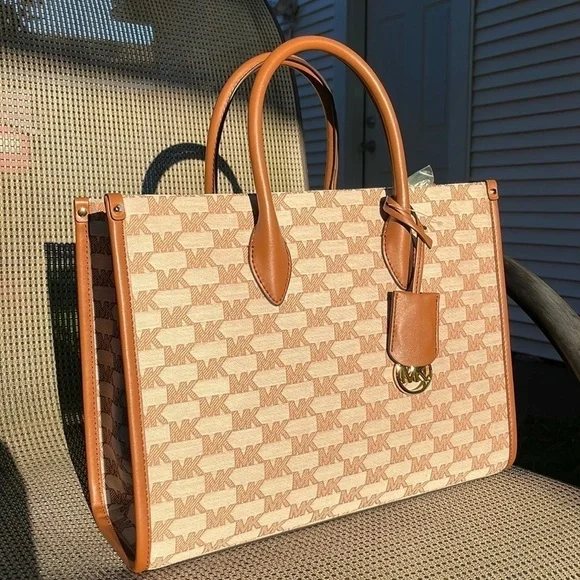 Michael Kors 🤎 Mirella tote bag MK print luggage Multi color - Picture 4 of 10